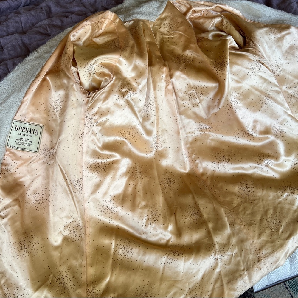 Vintage Borgana Cream Faux Fur Swing Coat 60s - Picture 6 of 8